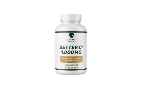 Better C® 1000mg Vitamin C Hochdosiert — Flasche mit 90 Presslingen von Natura Vitalis